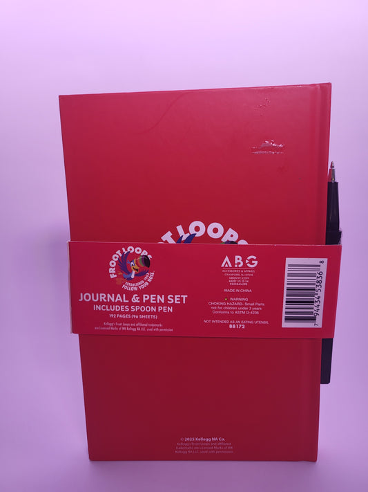 4-Pack Kellogg’s Froot Loops Journal & Spoon Pen Sets – 192 Pages Each – New