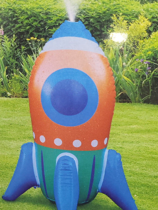 Inflatable Rocket Sprinkler for Kids – Backyard Summer Water Toy with Easy Hose Attachment, Outdoor Splash Play Fun, 21in x 27.5in