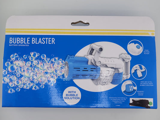 Battery Operated Bubble Blaster Gun – Automatic Bubble Maker Toy with Bubble Solution, Fun Outdoor Play for Kids, 9.8in – Requires 4 AA Batteries