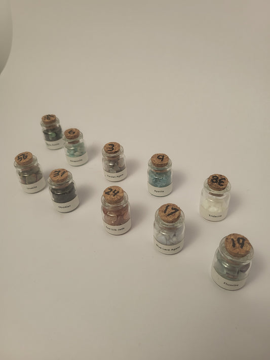 Mini Crystal Jar Collection – Set of 10 Natural Gemstones