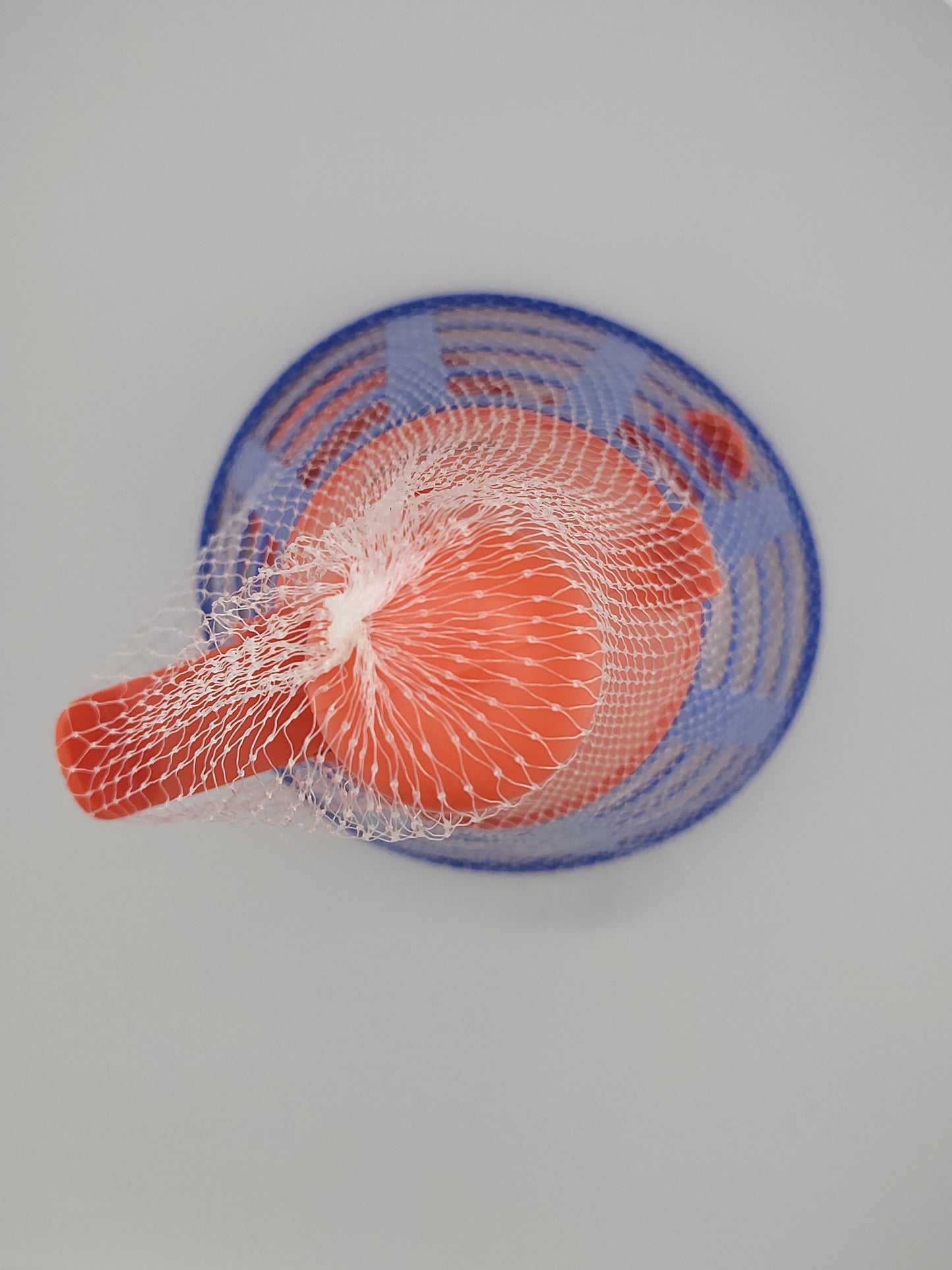 🏐 Catch Ball Toss Game Set – 2 Launchers + 1 Ball | Outdoor Family Fun Toy | Blue & White Baskets w/ Orange Handles