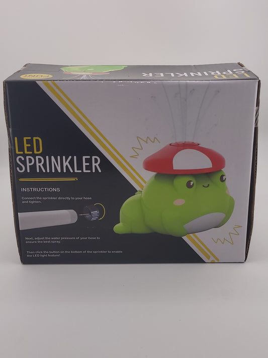 LED Frog Sprinkler – Cute Outdoor Water Toy with Light-Up Mushroom Hat | Kids Summer Backyard Fun