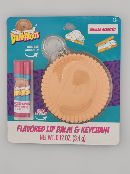🍪 Betty Crocker Dunkaroos Flavored Lip Balm & Keychain Set – Vanilla Scented | Nostalgic ’90s Snack-Inspired Collectible
