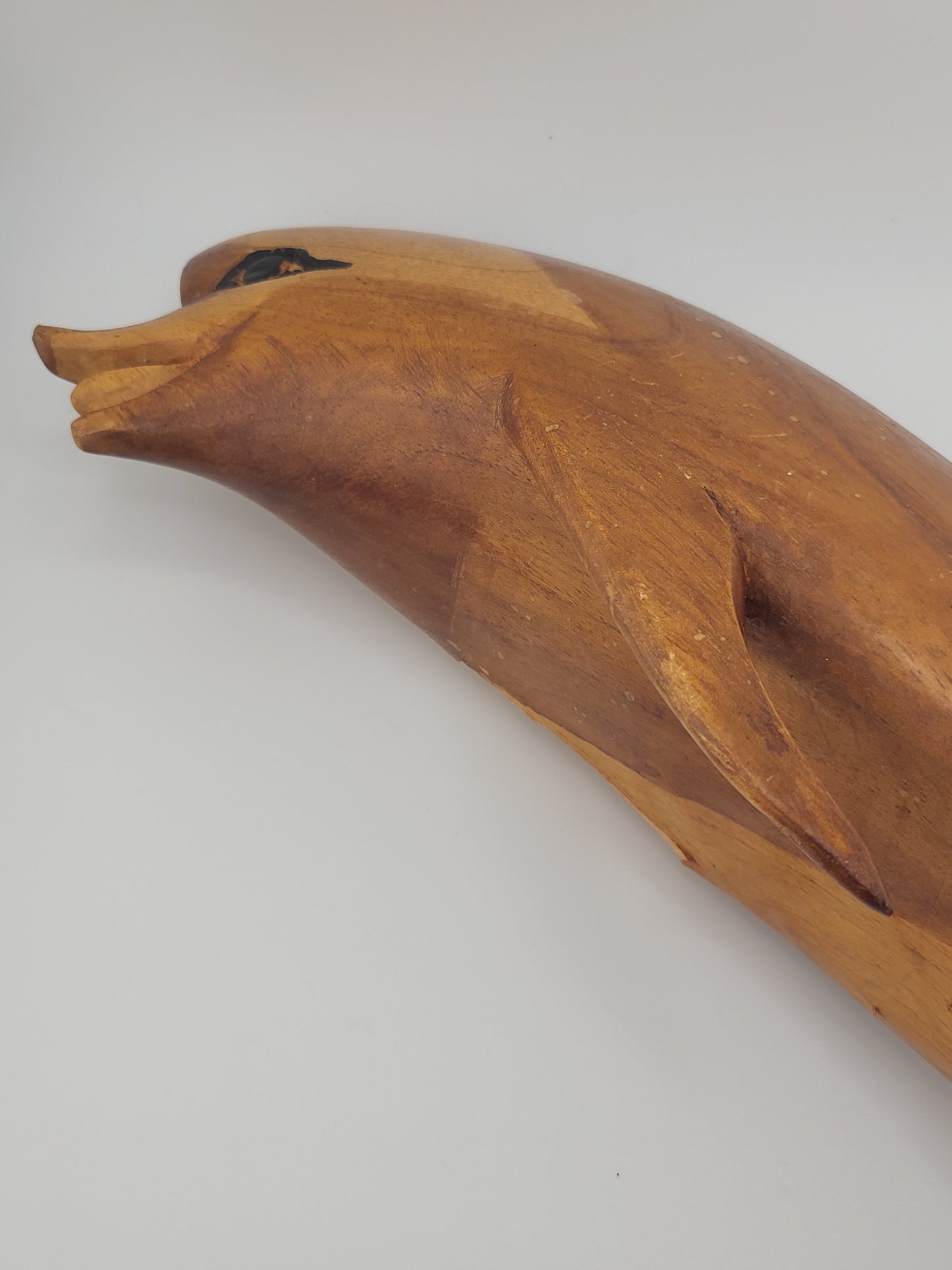 🌊 Hand-Carved Wooden Dolphin Statue – Authentic Jamaican Art Décor