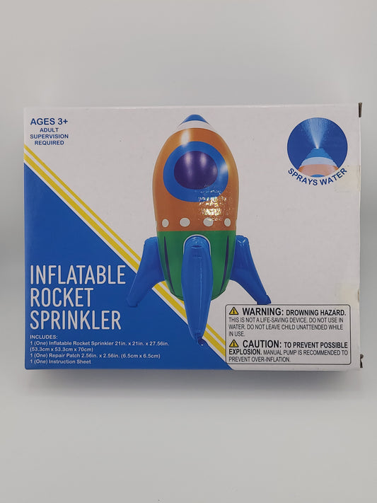 Inflatable Rocket Sprinkler for Kids – Backyard Summer Water Toy with Easy Hose Attachment, Outdoor Splash Play Fun, 21in x 27.5in