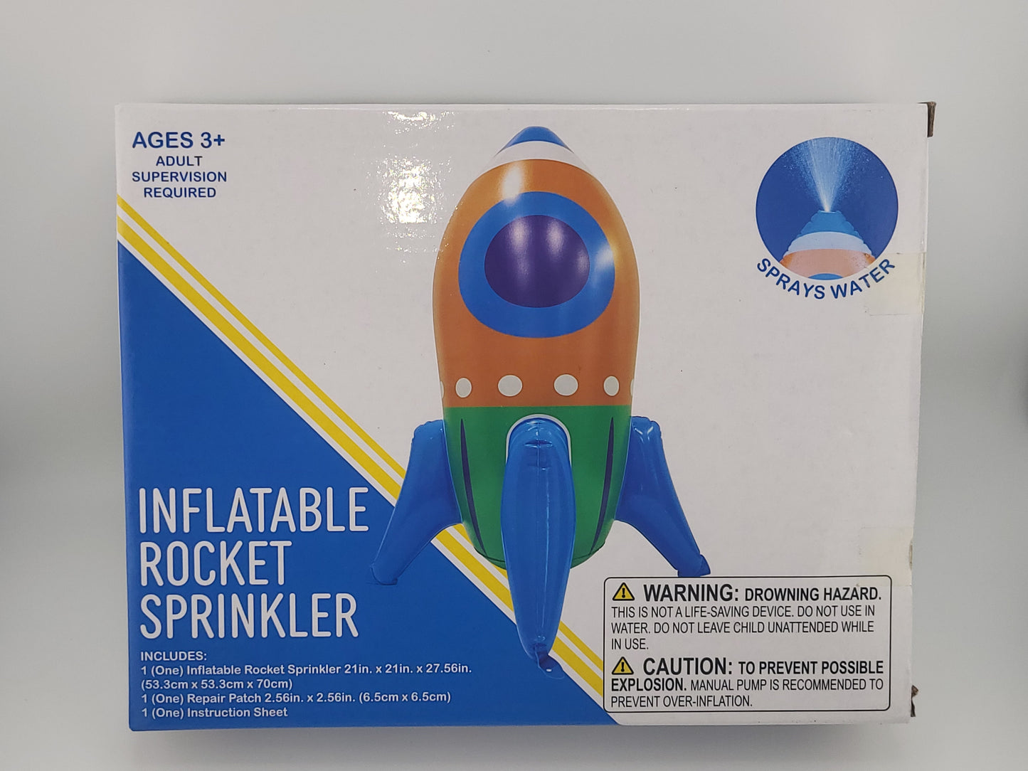 Inflatable Rocket Sprinkler for Kids – Backyard Summer Water Toy with Easy Hose Attachment, Outdoor Splash Play Fun, 21in x 27.5in