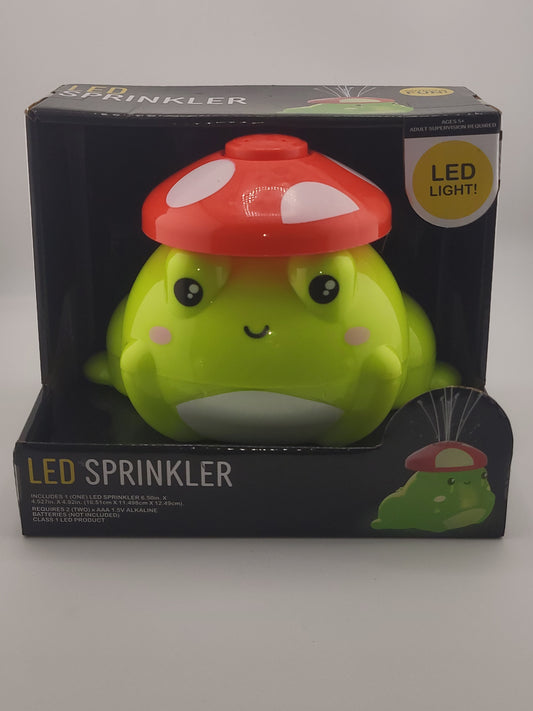 LED Frog Sprinkler – Cute Outdoor Water Toy with Light-Up Mushroom Hat | Kids Summer Backyard Fun