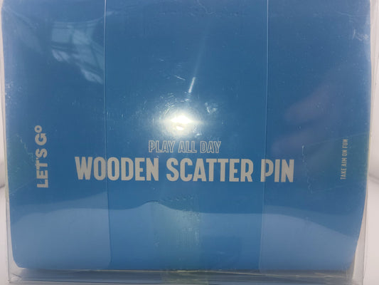 Let’s Go Wooden Scatter Pin Game — Outdoor Lawn Bowling Set with Carrying Case (6-Inch Pins)