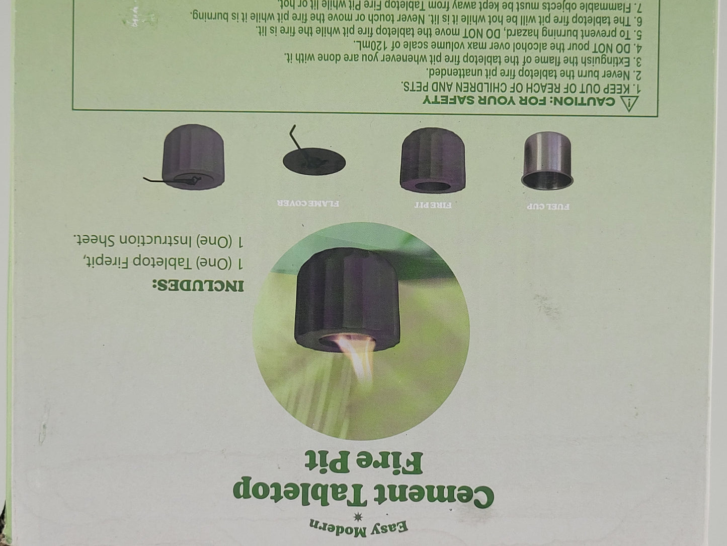 🔥 Easy Modern Cement Tabletop Fire Pit – Outdoor Mini Fire Bowl (5” Diameter) | Gray Concrete Design | by OUTDOoR