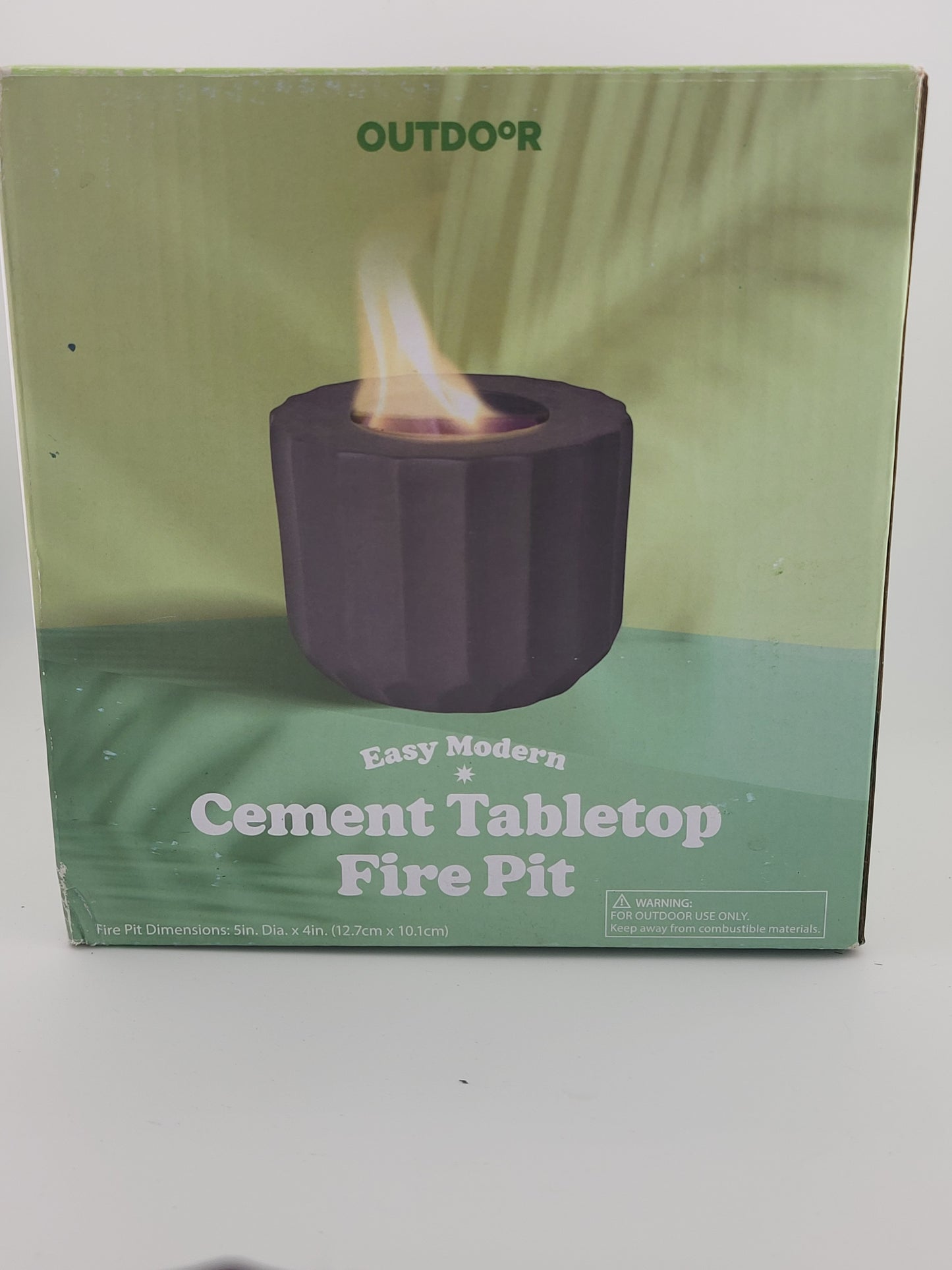 🔥 Easy Modern Cement Tabletop Fire Pit – Outdoor Mini Fire Bowl (5” Diameter) | Gray Concrete Design | by OUTDOoR