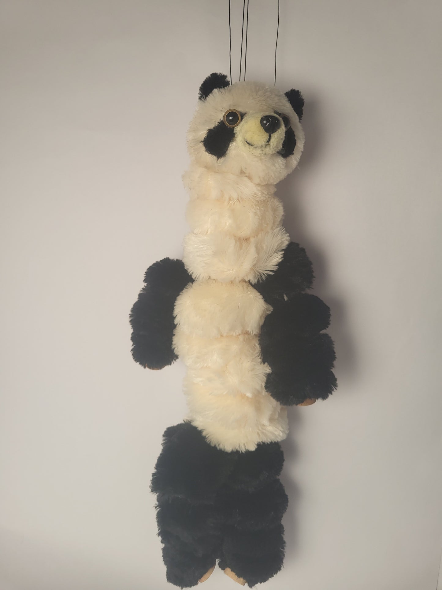 🐼 Vintage Panda Marionette Puppet – Handmade String-Control Plush Toy