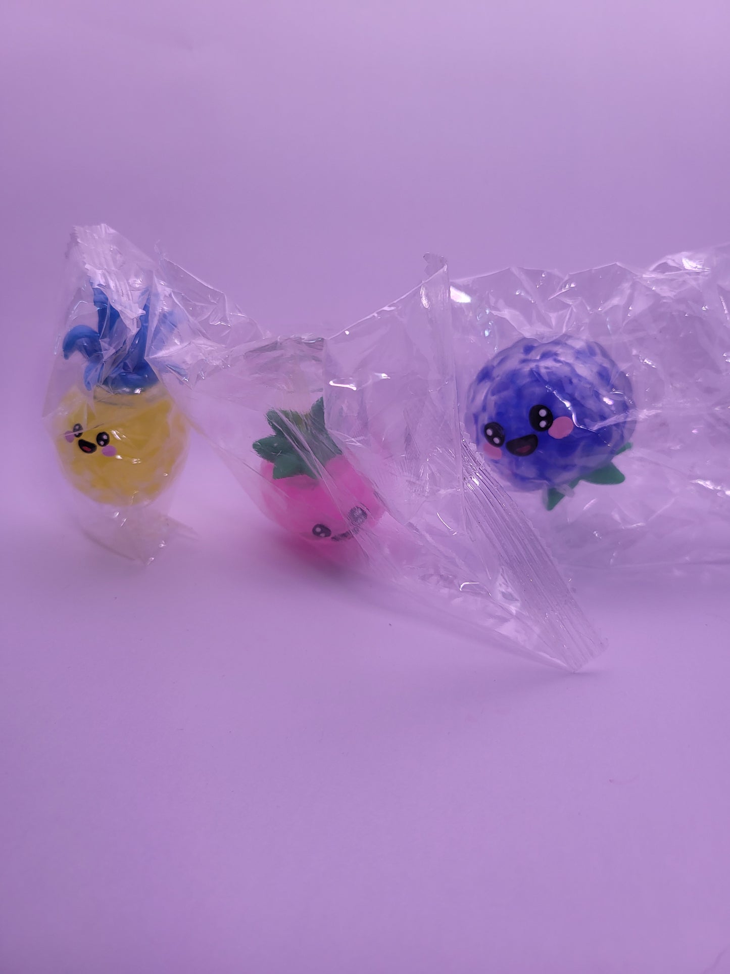 SquishPack Trio + MYSTERY 4TH Squishy – Cute Fruit Stress Toys