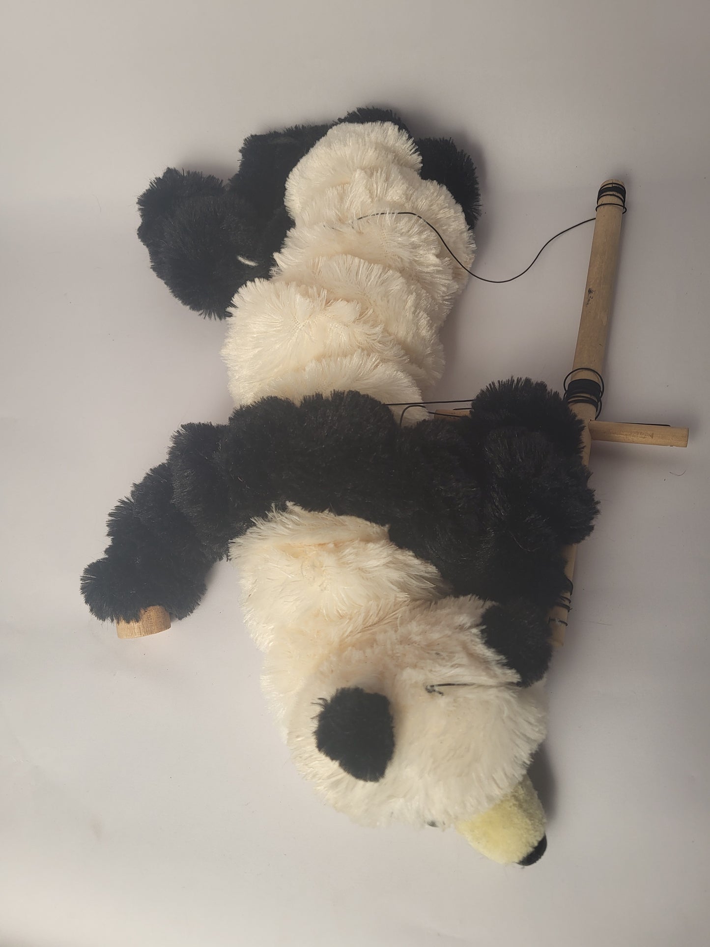 🐼 Vintage Panda Marionette Puppet – Handmade String-Control Plush Toy