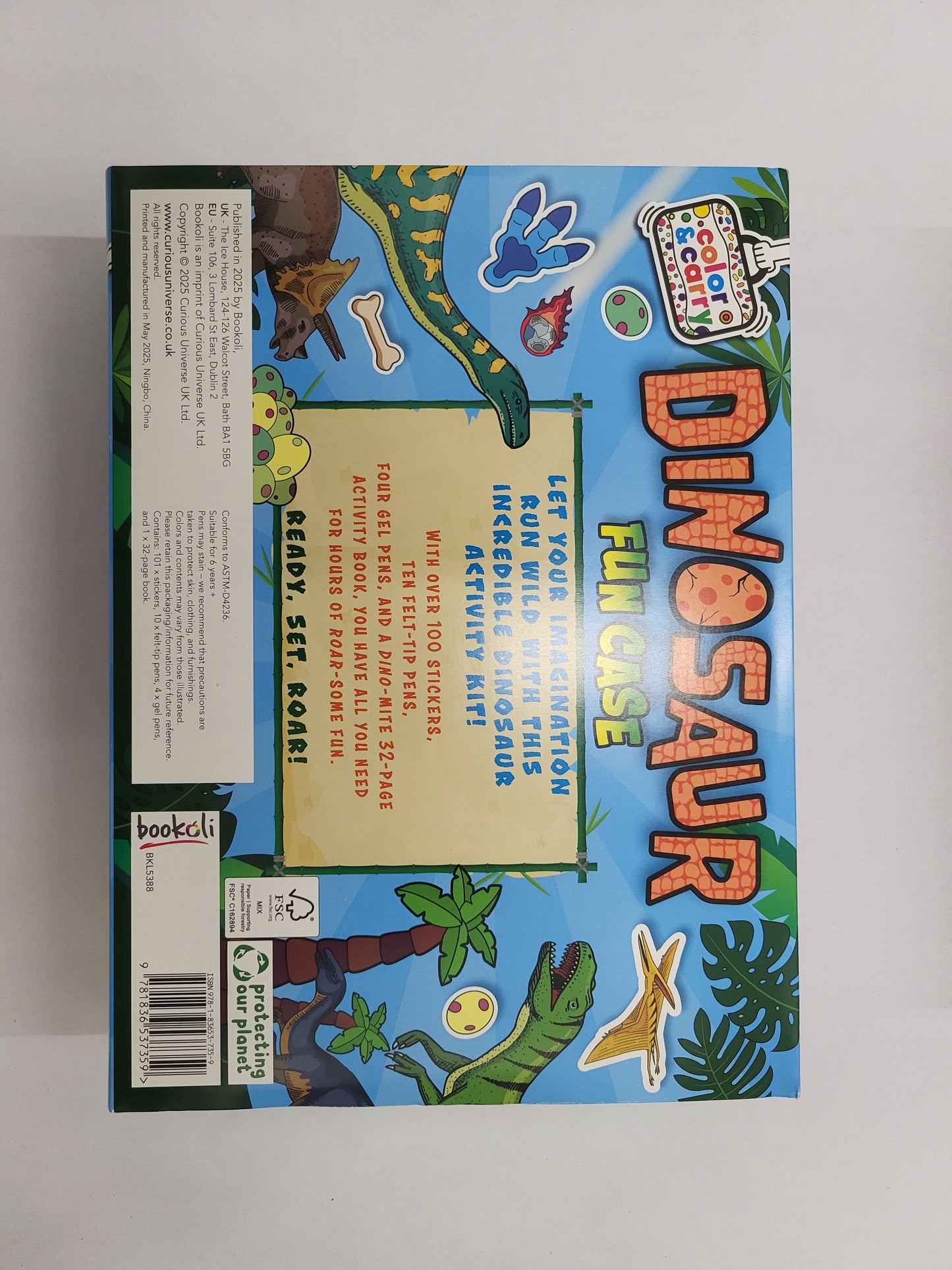 🦖 Dinosaur Fun Case – Sticker, Pen & Activity Kit (Color & Carry Set)