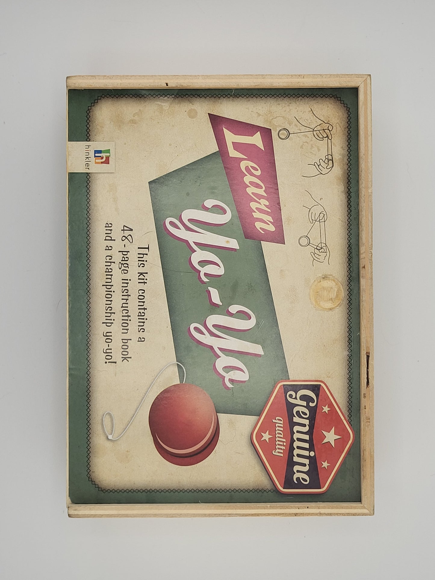 🔥 Vintage Red Metal Yo-Yo Master Kit w/ Retro Trick Book & Wooden Display Box – Rare!