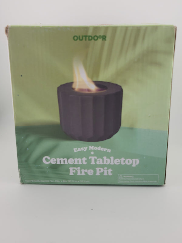 🔥 Easy Modern Cement Tabletop Fire Pit – Outdoor Mini Fire Bowl (5” Diameter) | Gray Concrete Design | by OUTDOoR