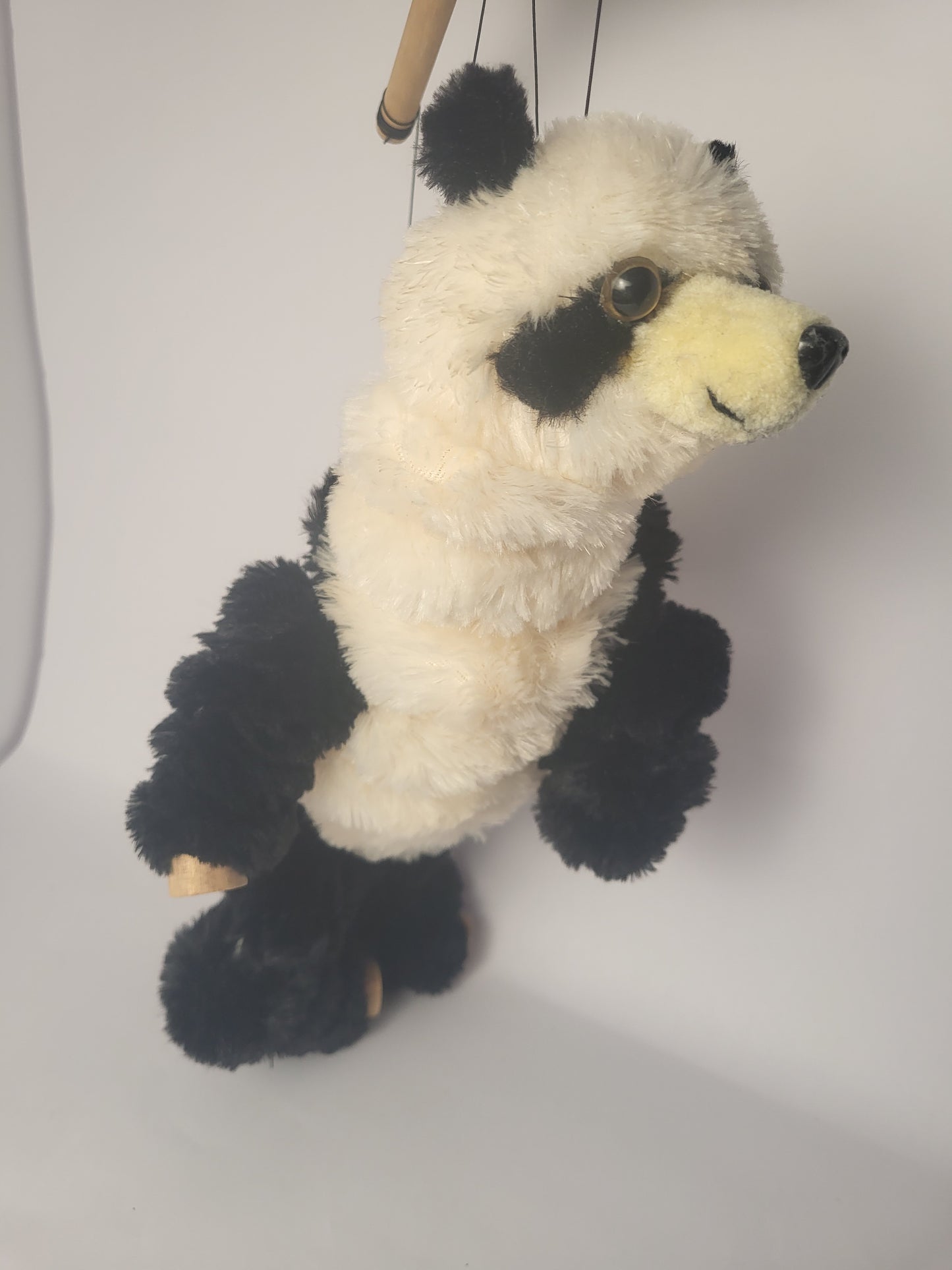 🐼 Vintage Panda Marionette Puppet – Handmade String-Control Plush Toy