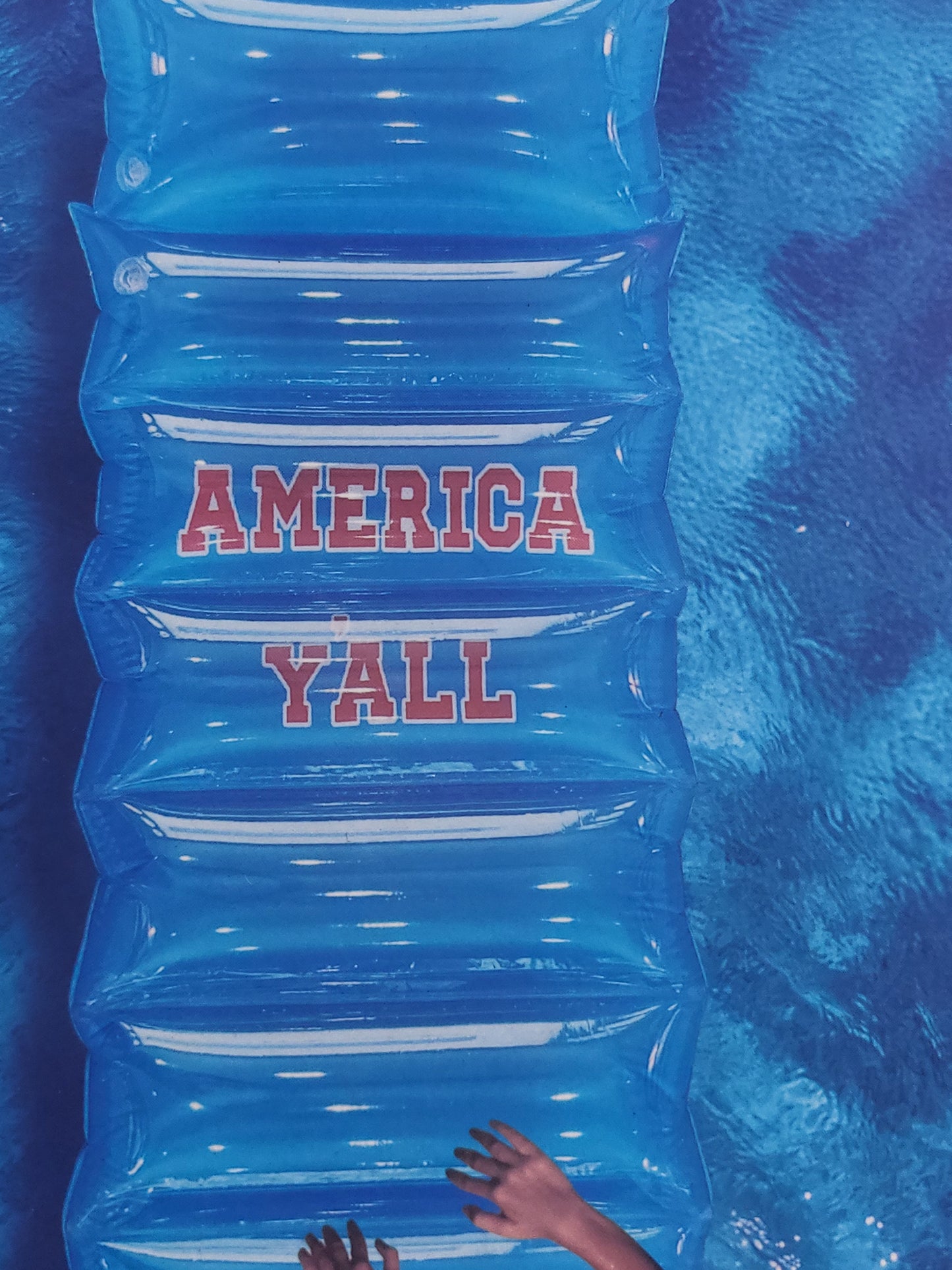 America Y’all Pool Party Float — Inflatable Lounger for Summer Fun (Blue & Red Options)