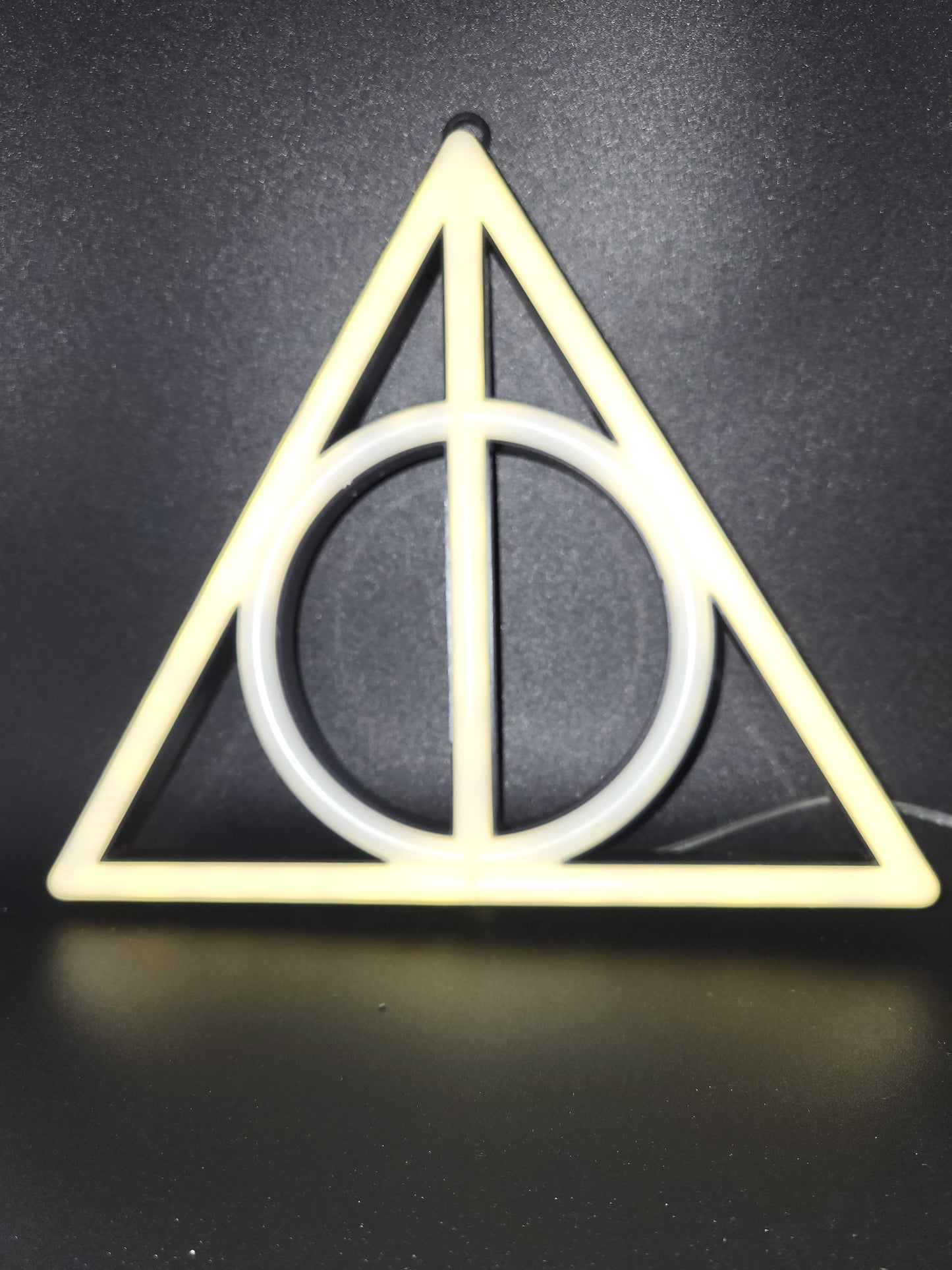 Harry Potter “Deathly Hallows” Neon Wall Light + Elder Wand Extendable Pen Set — Wizarding World Gift Bundle