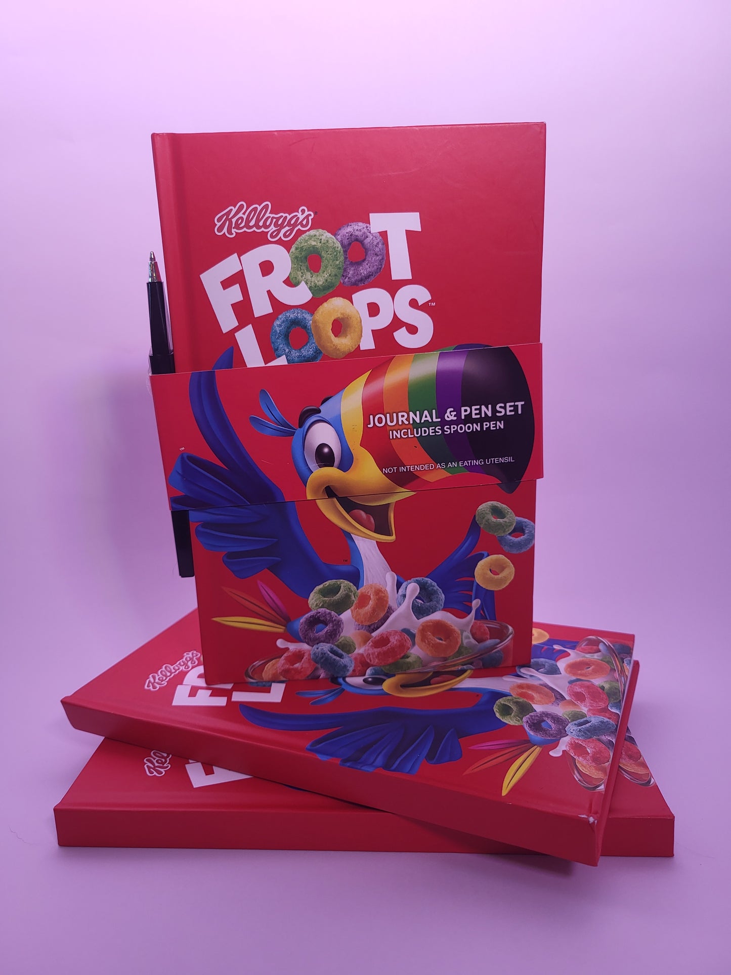 4-Pack Kellogg’s Froot Loops Journal & Spoon Pen Sets – 192 Pages Each – New