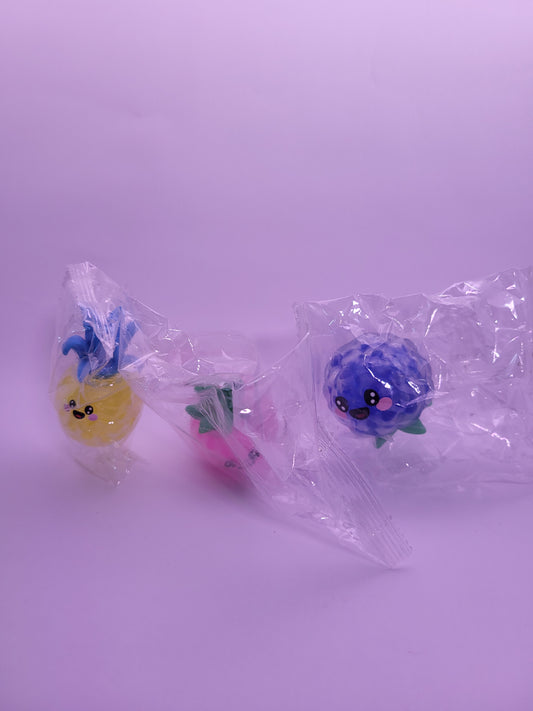 SquishPack Trio + MYSTERY 4TH Squishy – Cute Fruit Stress Toys