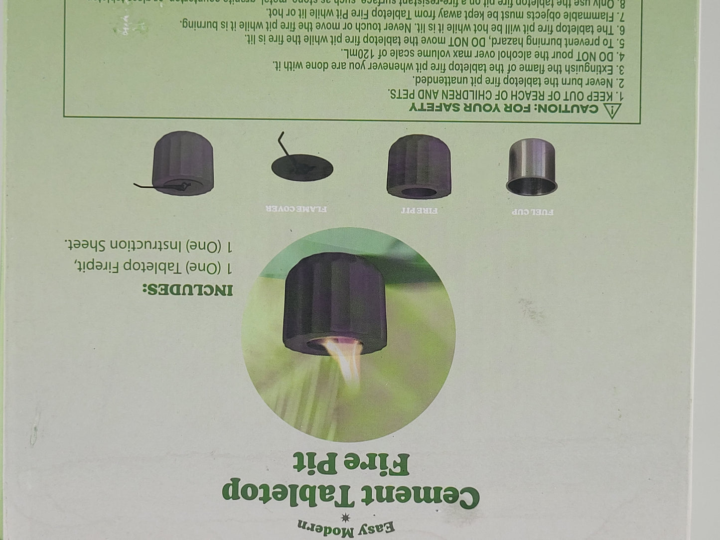 🔥 Easy Modern Cement Tabletop Fire Pit – Outdoor Mini Fire Bowl (5” Diameter) | Gray Concrete Design | by OUTDOoR