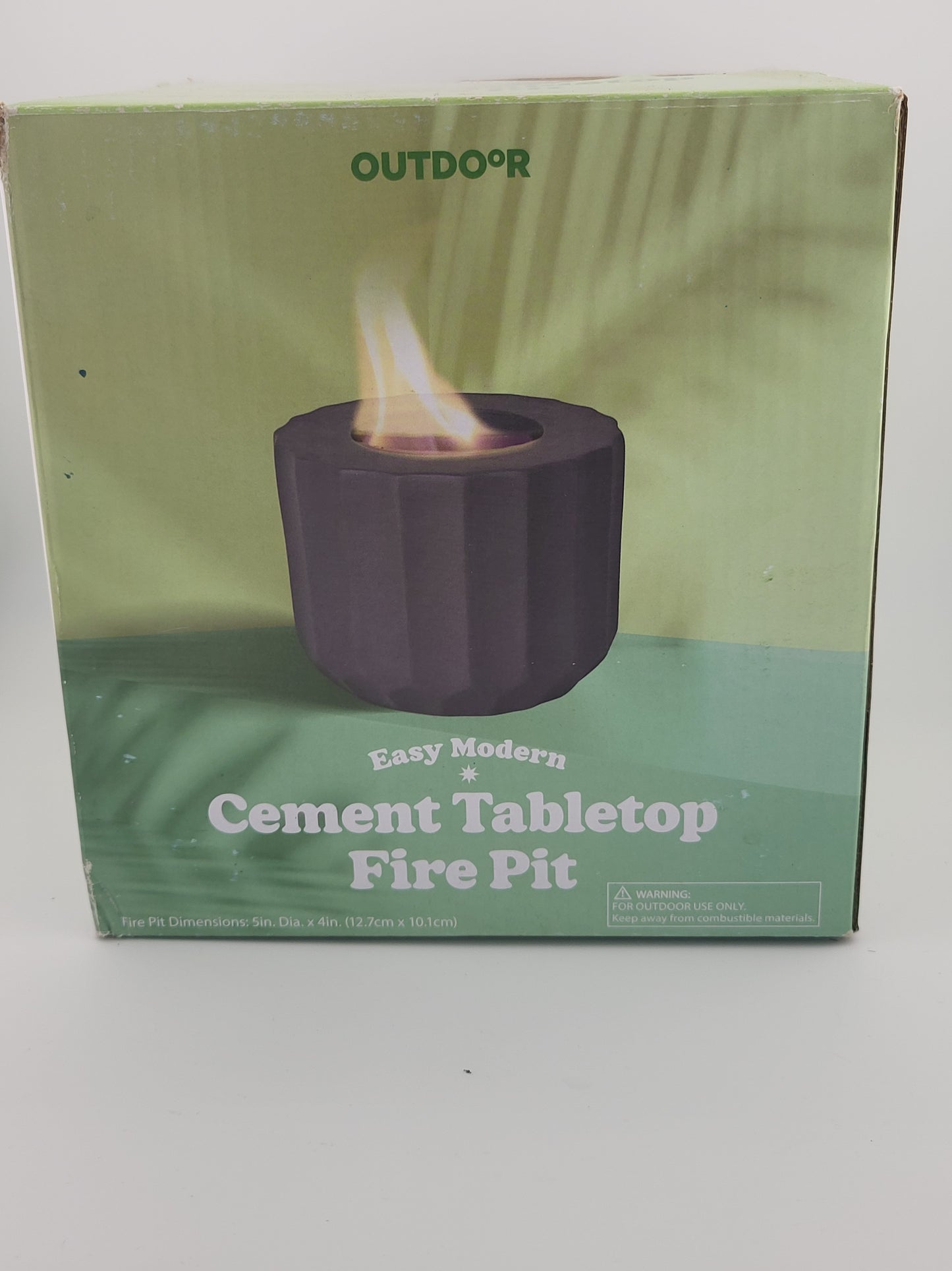 🔥 Easy Modern Cement Tabletop Fire Pit – Outdoor Mini Fire Bowl (5” Diameter) | Gray Concrete Design | by OUTDOoR