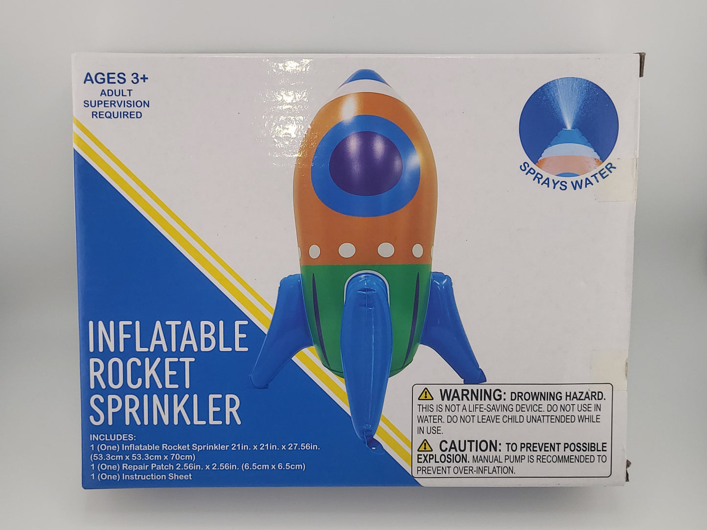 Inflatable Rocket Sprinkler for Kids – Backyard Summer Water Toy with Easy Hose Attachment, Outdoor Splash Play Fun, 21in x 27.5in