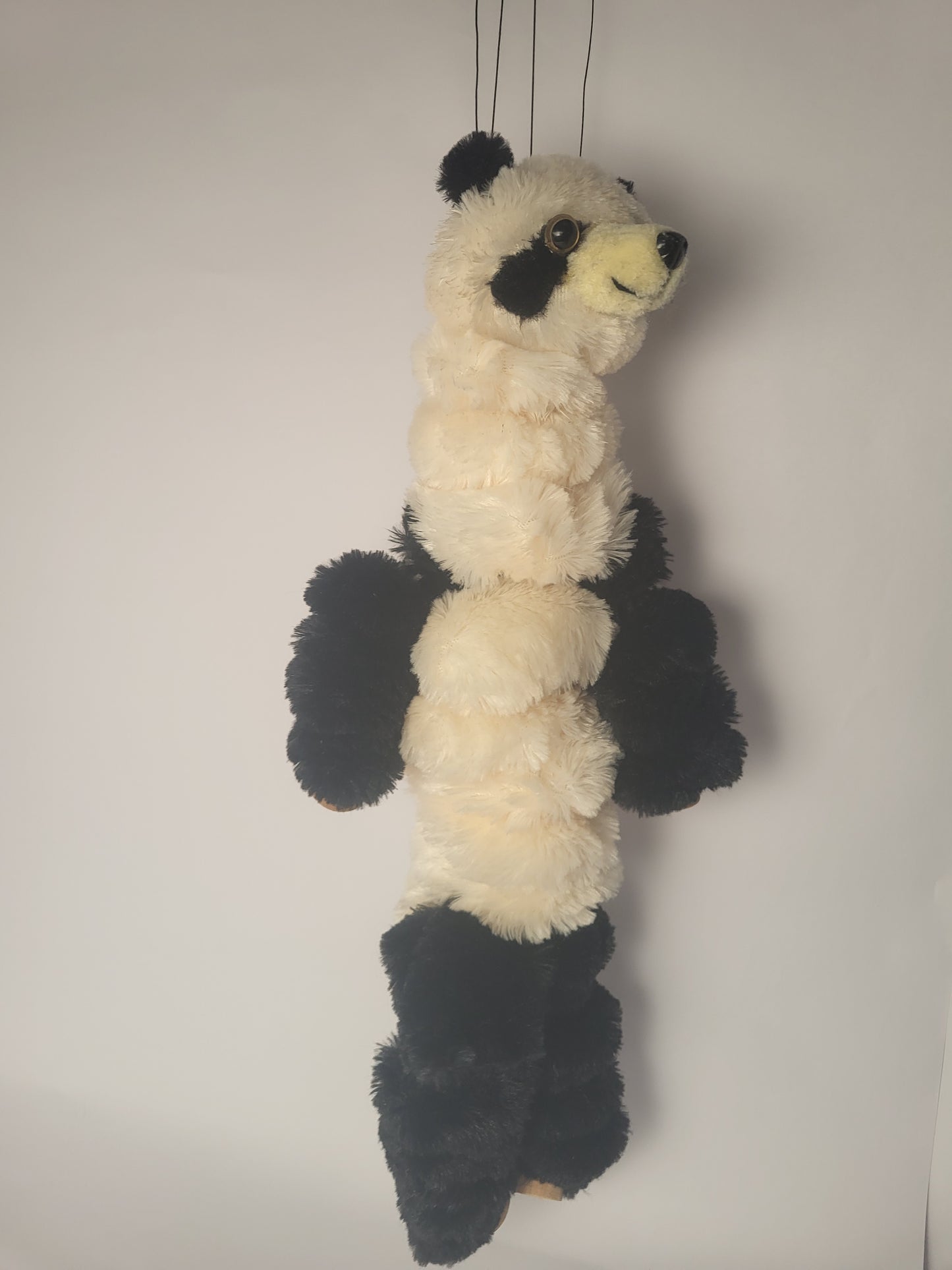 🐼 Vintage Panda Marionette Puppet – Handmade String-Control Plush Toy