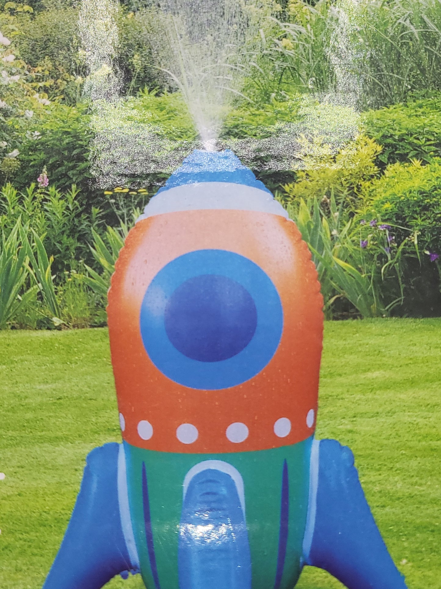 Inflatable Rocket Sprinkler for Kids – Backyard Summer Water Toy with Easy Hose Attachment, Outdoor Splash Play Fun, 21in x 27.5in