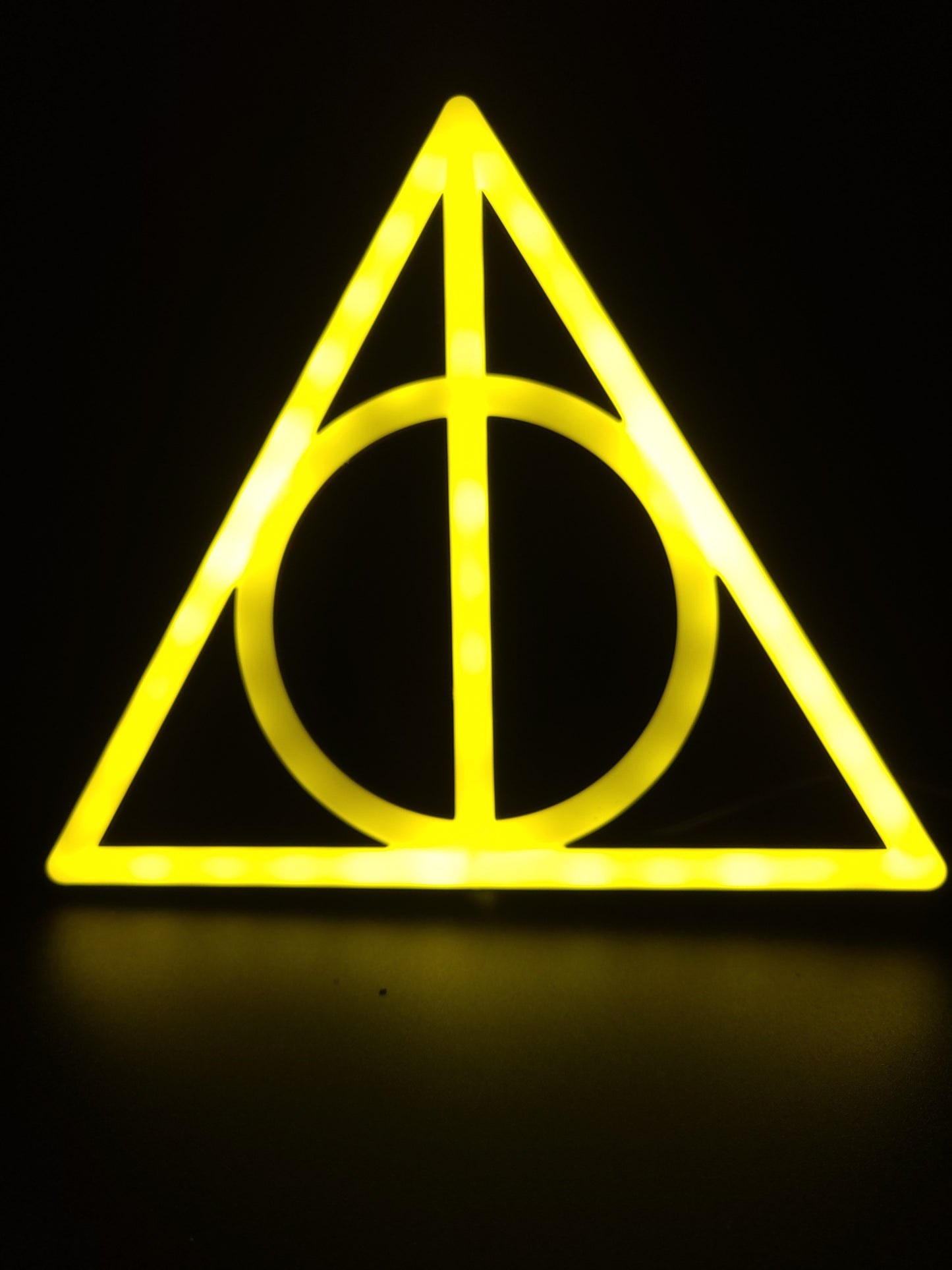 Harry Potter “Deathly Hallows” Neon Wall Light + Elder Wand Extendable Pen Set — Wizarding World Gift Bundle