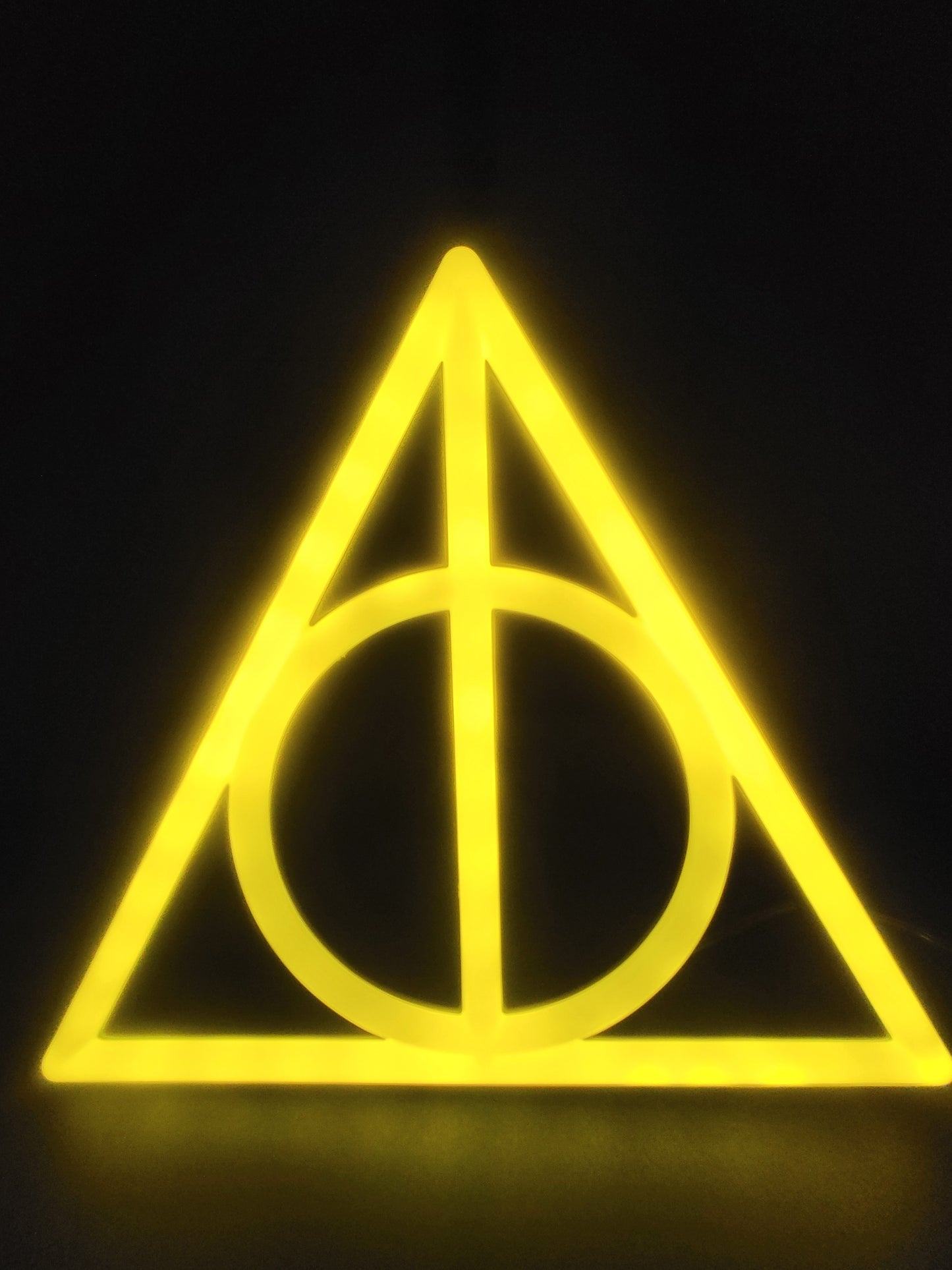 Harry Potter “Deathly Hallows” Neon Wall Light + Elder Wand Extendable Pen Set — Wizarding World Gift Bundle